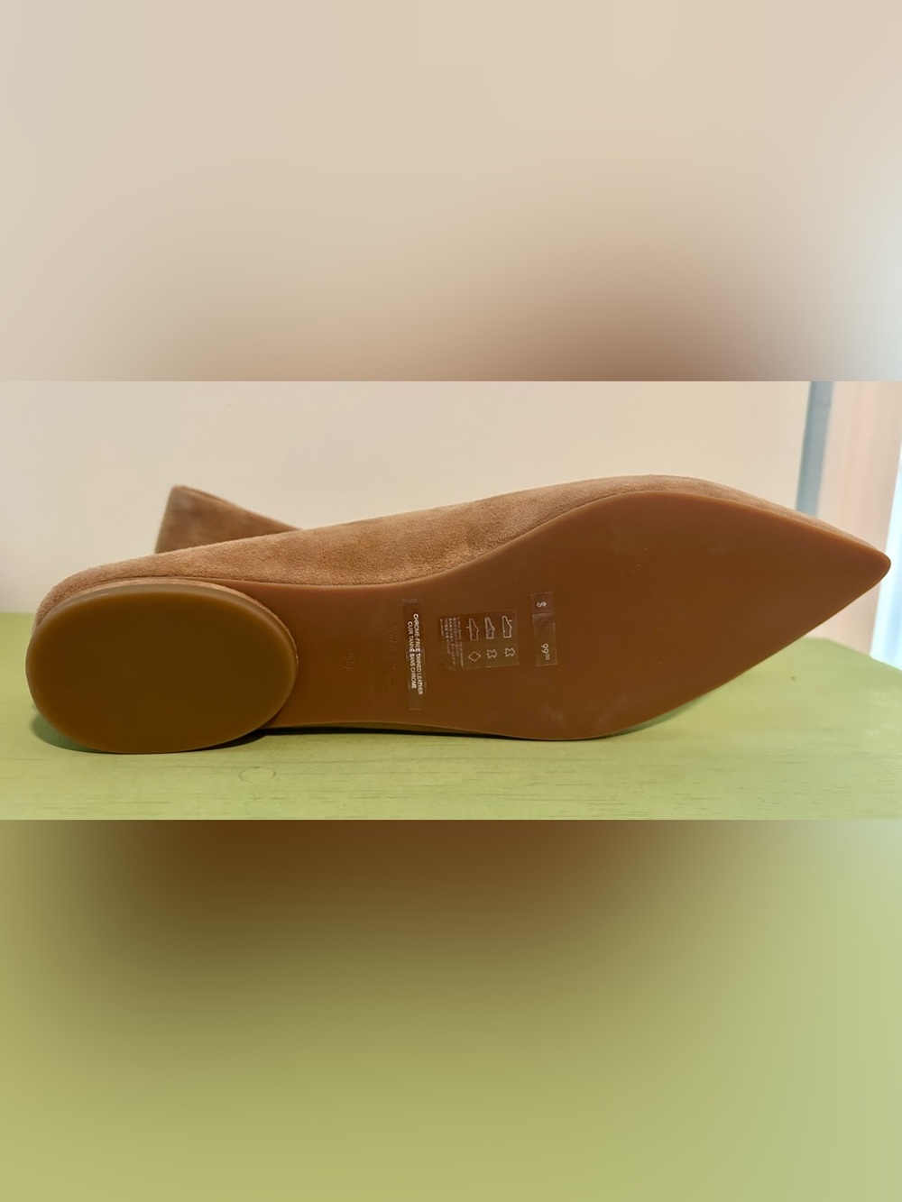 & Other Stories Women's Tan Suede Pointed Ballet Flats - Picture 4 of 5